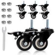 2 In Dual Locking Casters Set of 8 Heavy Duty 330 Lbs, 5/16"-18 x 1 Stem Diameter 5/16", Length 1" 360 Degree Swivel Stem Casters, Wheels for Furniture Wire Shelving Carts