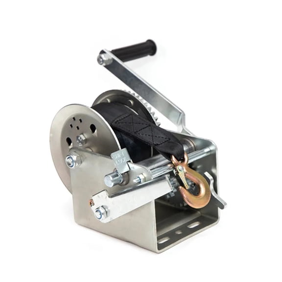 2 Dual Speed Winch 3200LBS Hand Winch With Hand Brake Trailer Winch For Boat With Belt Webbing Strap ,Built to Last