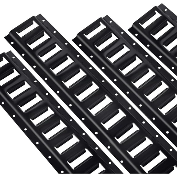 2' E Track Rail Tie-Down Kit - Heavy Duty 4 Pack Etrack Rails System - Power Coated Steel E Track Bar Rails for Securing Cargo, Garages, , with 6,000 lbs Breaking Strength