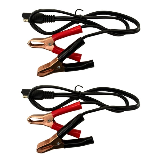 2 EBC Battery 2ft Alligator Clips to SAE Quick Disconnect Cable SAE to Battery Clamp Cable