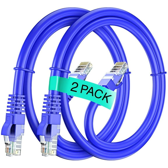 2 EPC3BL 3' Cat6 Ethernet network patch cable RJ45 23AWG 600M solid copper wire 3' blue