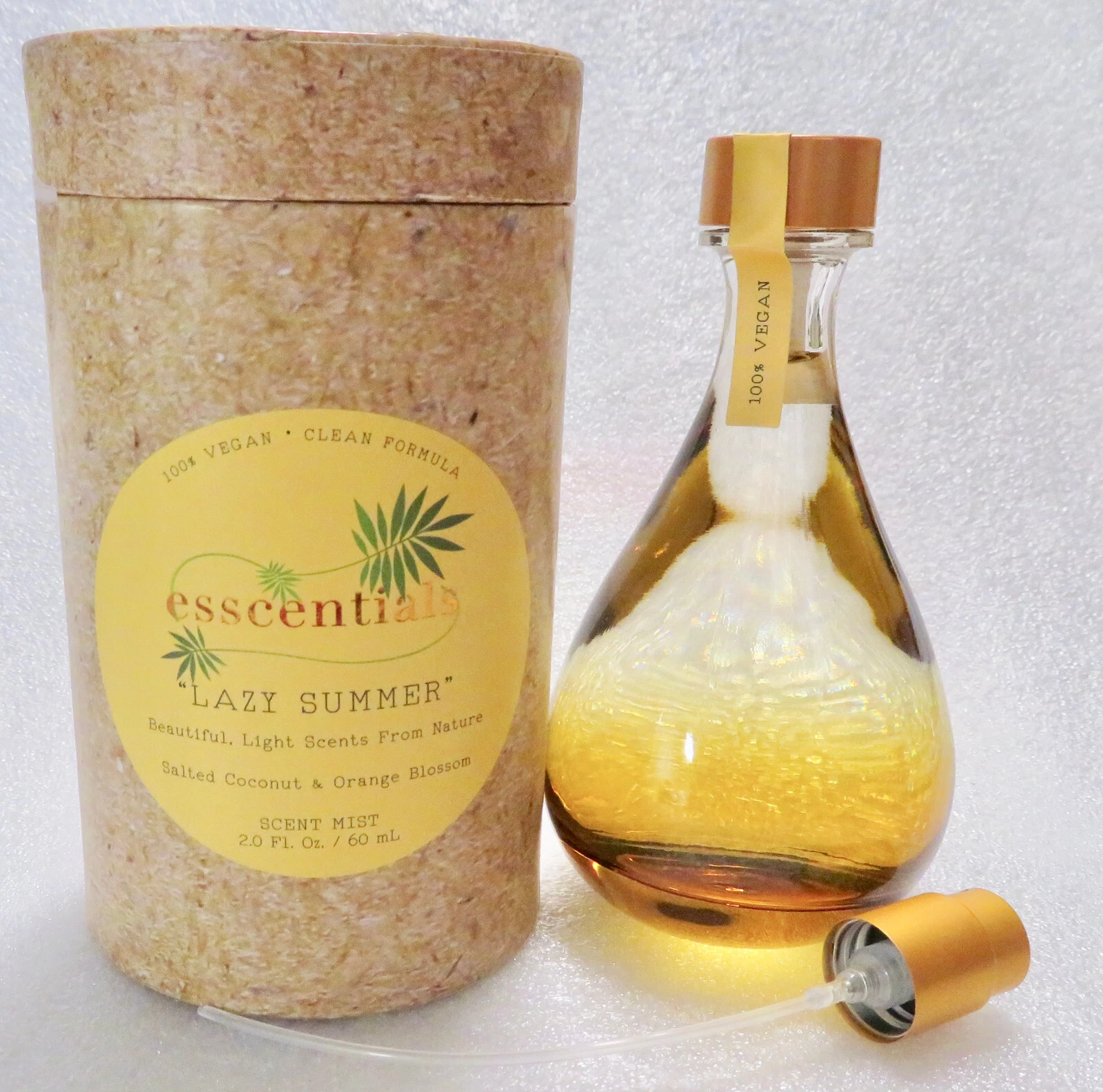 2 Each Esscentials Scent Mist, - "Lazy Summer" - , 2.0 Fl Oz/ 60 Ml - 100% Vegan