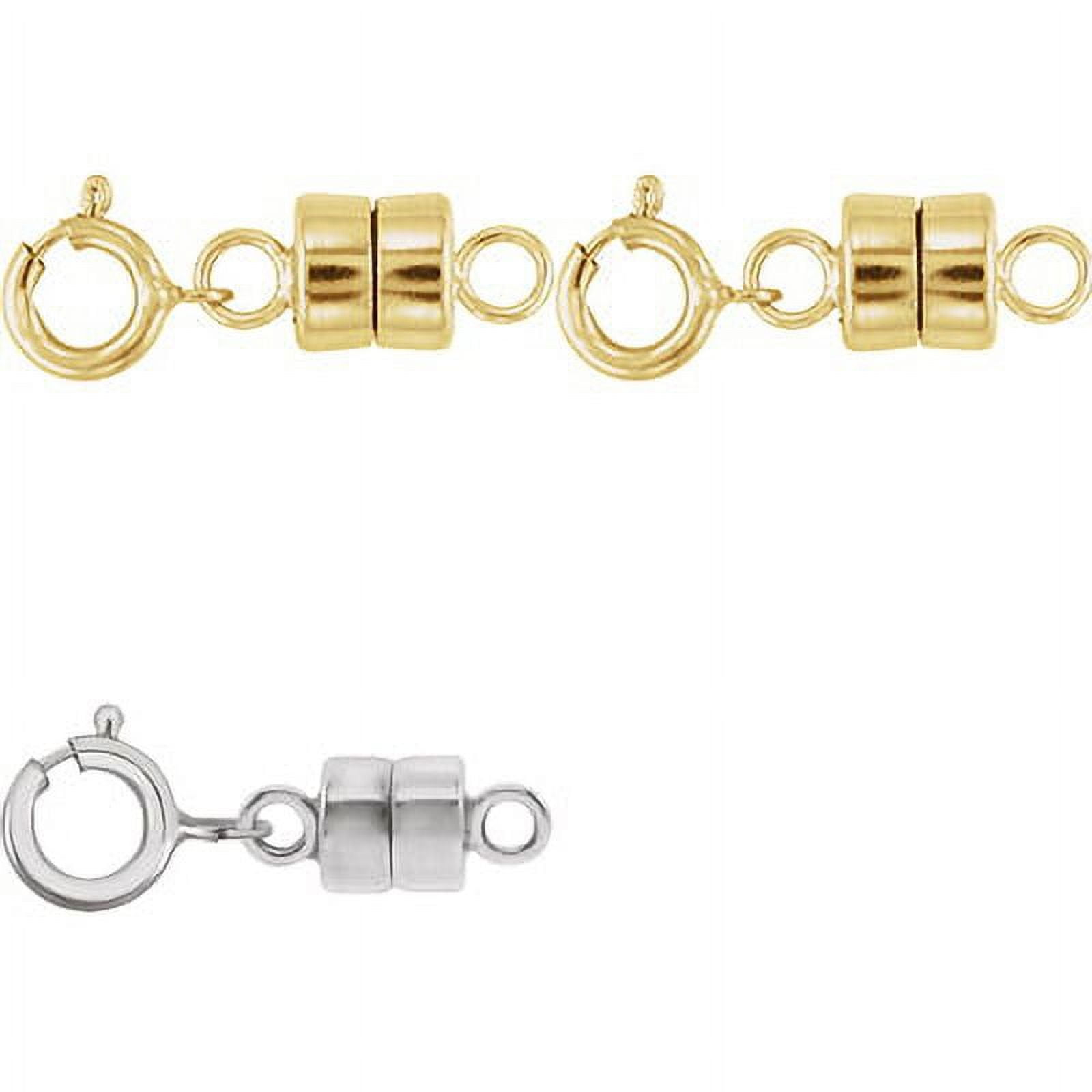 2 Each NEW SOLID 14k Yellow Gold and 1 NEW 14k SOLID White Gold Barrel Magnetic Converter Necklace Clasp