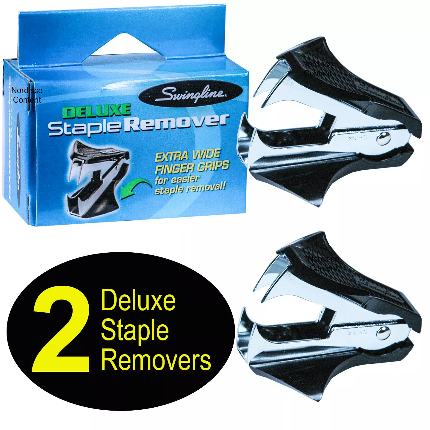 2 Each, Swingline 38101 Deluxe Staple Removers With Extra Wide Finger Grips
