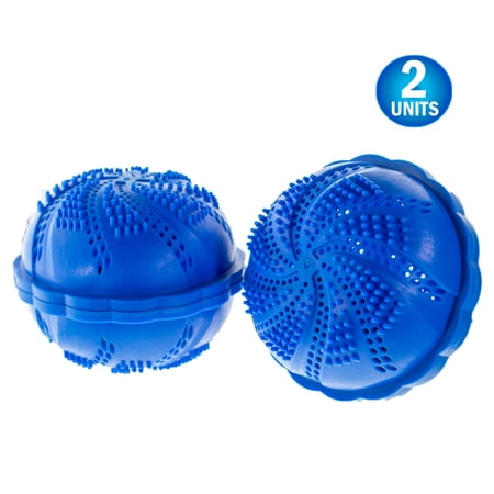 2 Eco Friendly Washing Cermaic Balls - All Natural, Checmical Free, Fragrance Free Laundry Detergent Alternative - Reusable - BLUE