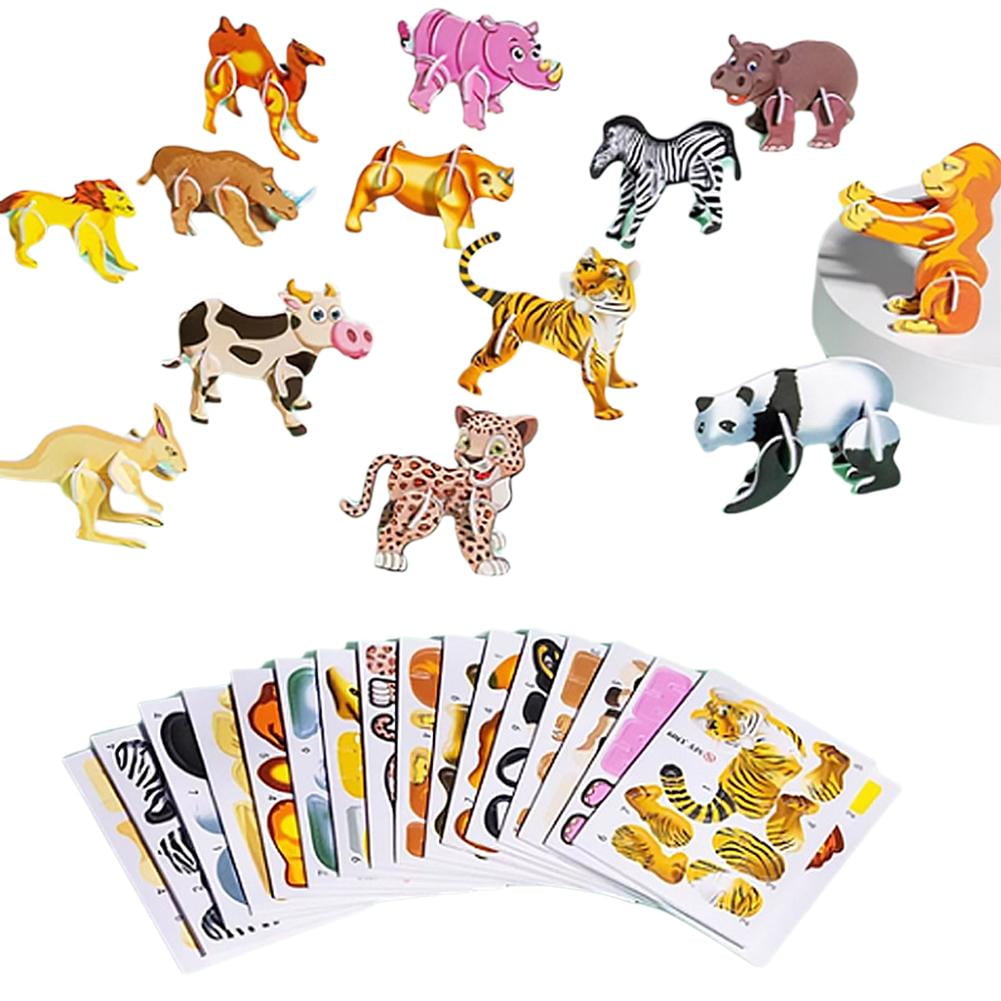2 Educational 3D Cartoon Puzzle, Cartoon Puzzles For Kids Ages 4-8 ...