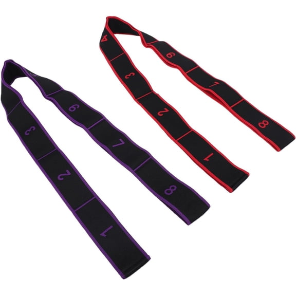 2 Elastic Yoga Bands with Numbers, Skin-Friendly Elastic Resistance Band for Progressive Full Body Workout, Lightweight Fitness Strap for Exercise