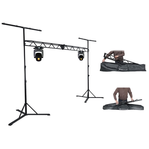 (2) Eliminator Lighting ADJ Stryker Spot LED Moving Head Spot Lights+Truss Stand
