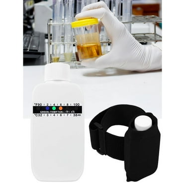 2 Empty Bottles, 10 Urine Test Strips, 2 Oxford Cloth Bags Clearance！14Pcs Test Kit Includes 2 Translucent Portable Travel Empty Bottles 10 Adhesive Temperature Test Strips For Testing