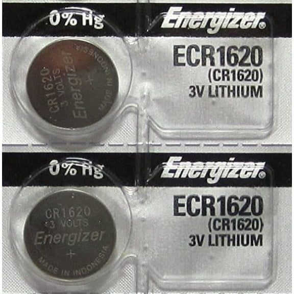 2 Energizer CR1620 Lithium 3V Coin Cell Batteries