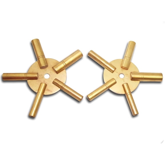 2 Even and Odd 5-in-1 Brass Clock Winding Key Set (2PCS)