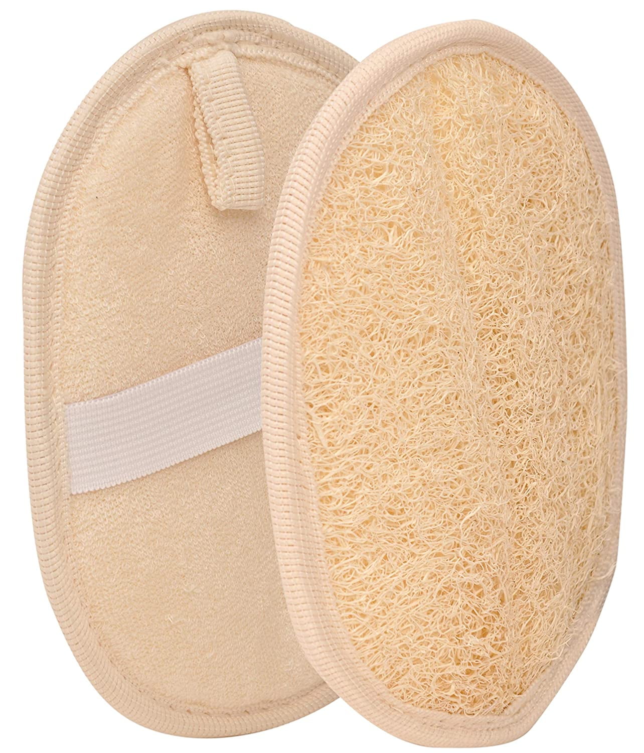 2 Exfoliating Loofah Pads body scrubber bath sponge, All-Natural Egyptian Bath & Shower Exfoliating washcloth and Loofa natural Sponge for Face, Back & Body, Eco Friendly and biodegradable