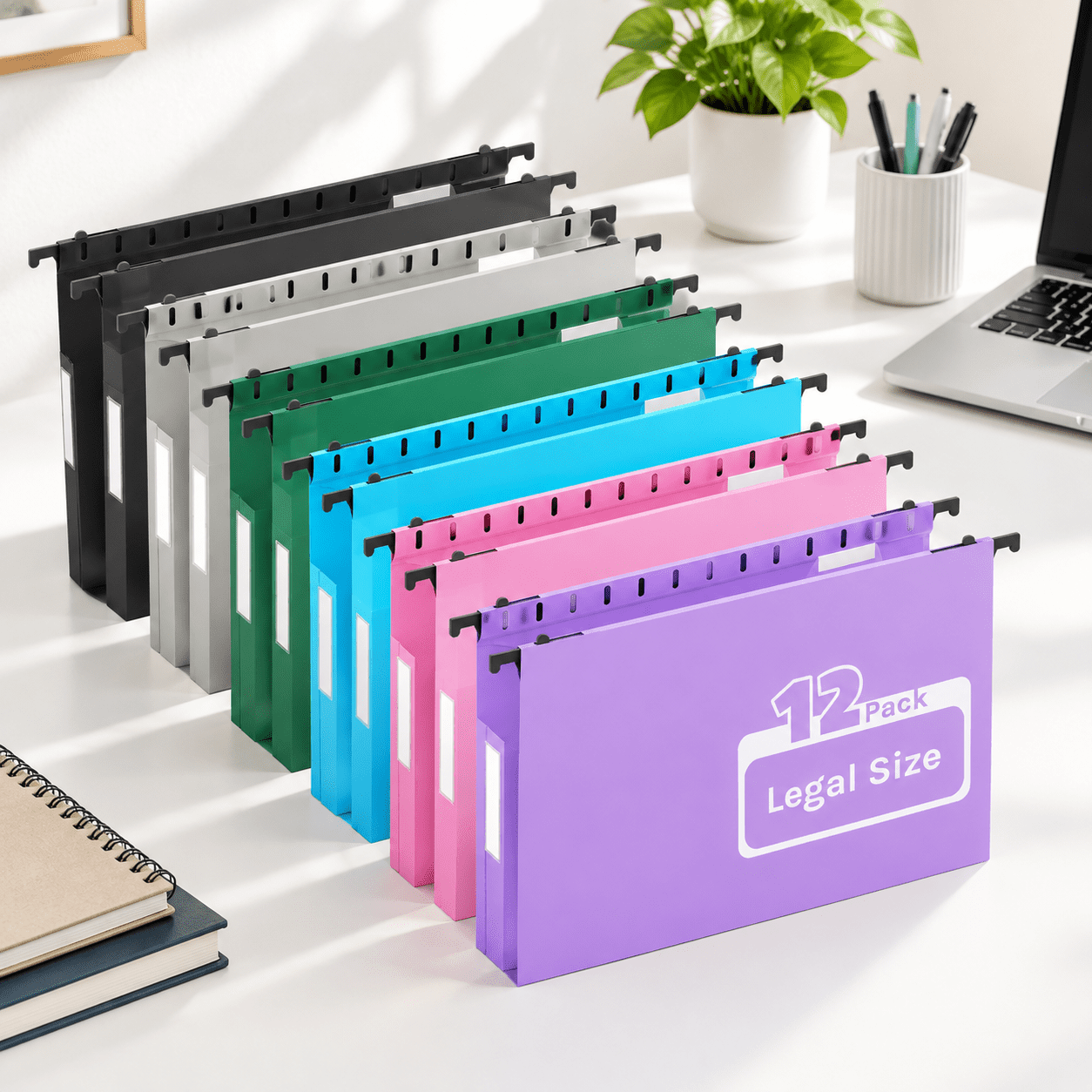2" Expansion-multicolor Legal Size-With Side Plastic Hanging File ...