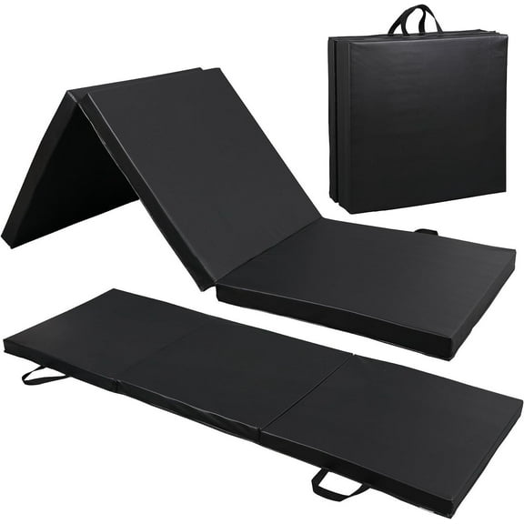 2" Extra Thick Tri-fold Folding Gym Exercise Mat Workout Yoga w/Carrying Handle