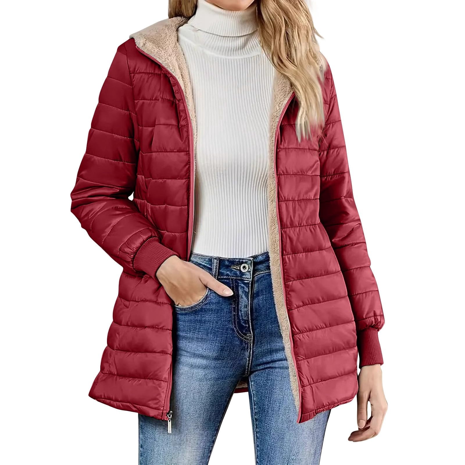 2. Extra Warm Fleece-Lined Long Winter for Women Hooded Thickened ...