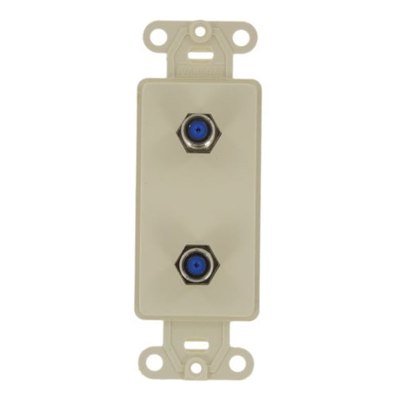 Leviton Almond Decora Duplex F Connector Wall Plate Insert 40682-A