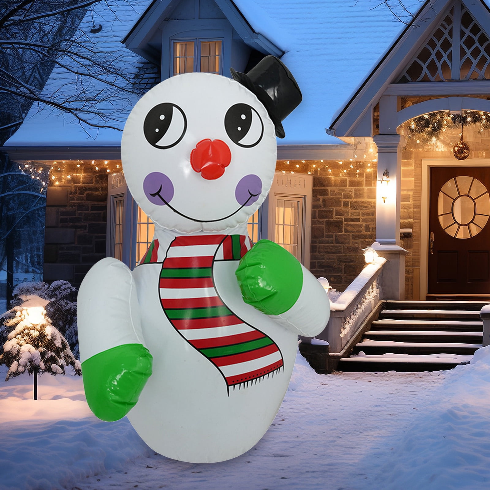 2 FT Christmas Inflatable Outdoor Decoration, Christmas Snowman Tumbler
