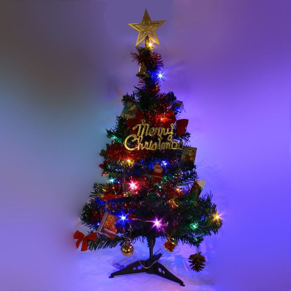 2 FT Tabletop Artificial Small Mini Christmas Tree with LED Light ...