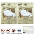 Set of 2 Twin Size Waterproof Zippered Mattress Covers Hypoallergenic
