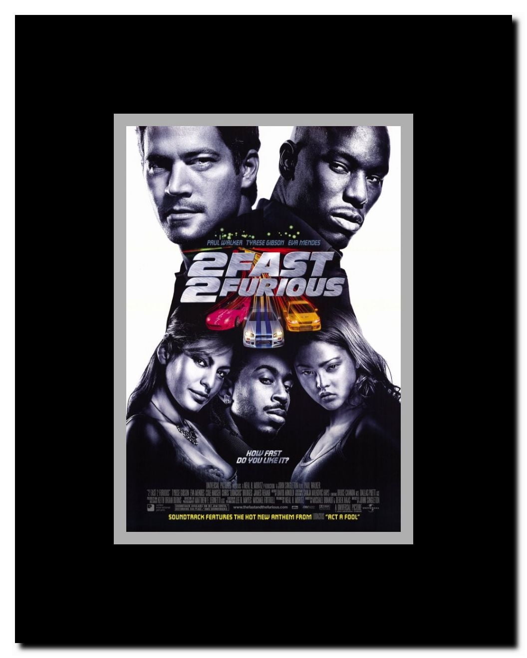 2 Fast 2 Furious Framed Movie Poster