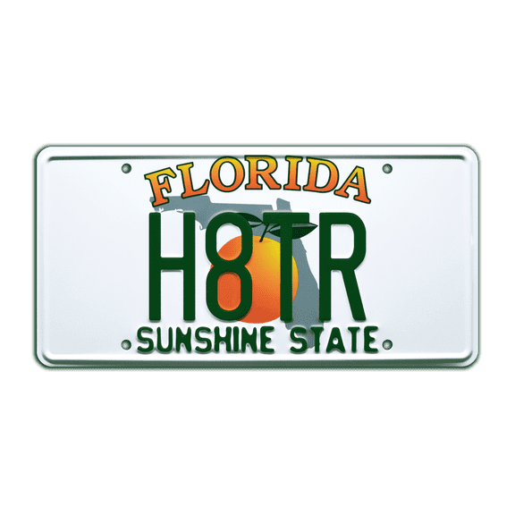 2 Fast 2 Furious | Romes Eclipse | H8TR | Metal Stamped Replica Prop License Plate