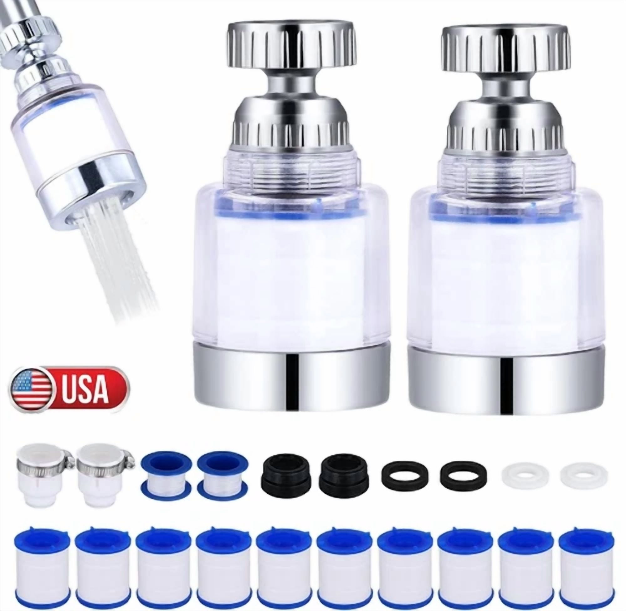 2Faucet Water Filter System Kitchen Sink Mount Filtration Tap Purifier Clean Us