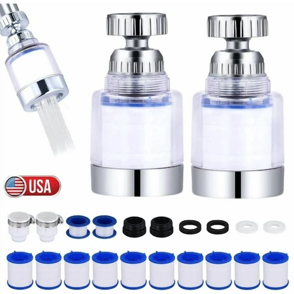 2Faucet Water Filter System Kitchen Sink Mount Filtration Tap Purifier Clean Us