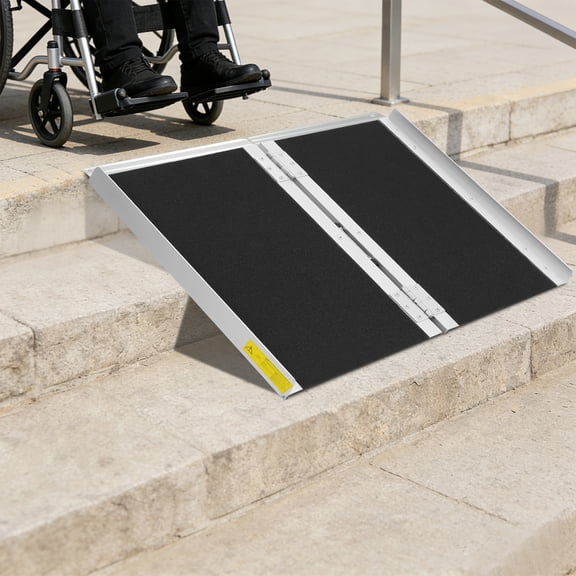 2 Feet Portable Wheelchair Ramp, Folding Threshold Wheel Chair Ramp for Home Steps, Stairs, Entry, Threshold, Doorways