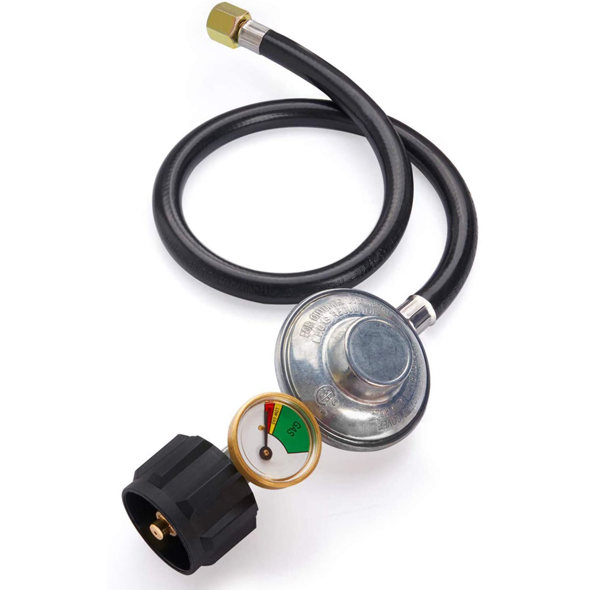 2 Feet Propane Regulator Hose with Propane Tank Gauge, LP Gas Regulator for  Weber, Char-Broil Gas Grill, Also Fit for Most LP Grill, Propane Heater,  Fire Pit and More - Walmart.com