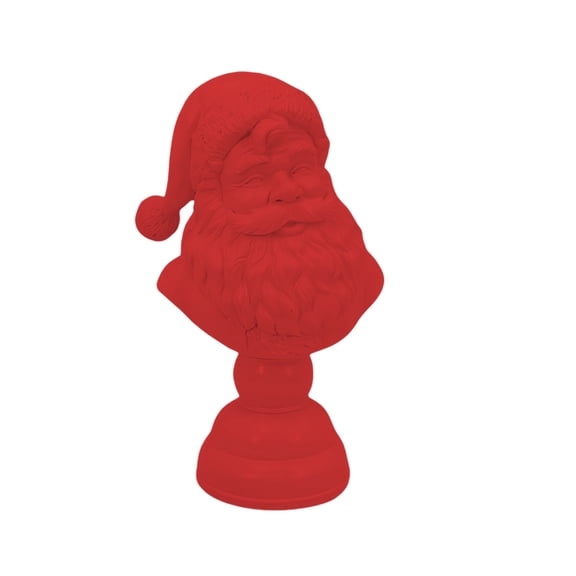 2. Festive Santa Head Bust Statue, Red Christmas Resin Tabletop Decoration for Holiday Home Office Mantel Party Decor