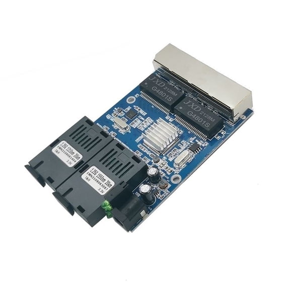 2 Fiber 4 Ethernet Port Gigabit Switcher Transceiver Gigabit Fiber Optically Media Converter 4 RJ45 Easy Installation