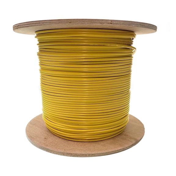CableWholesale 2-Strand Fiber Indoor Distribution Fiber Optic Cable, Singlemode, OS2 9/125 Micron, Yellow, Riser Rated, Spool, 1000 feet