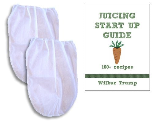 2 Fine Mesh Nut Milk Jelly Strainer Bags 1 Gal XL Extra Large Juicing and Sprouting eBook