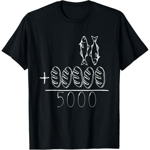 2 Fishes 5 Breads Jesus Feeds The 5000 Christian Bible Verses T-Shirt