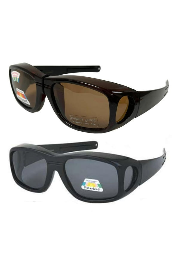 2 Fitover Glasses Polarized100% Wear Over Sunglasses Men Women Wrap Around UV400