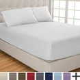 thumbnail image 1 of 2 Fitted Sheets + Pillowcase Set, Microfiber, Wrinkle Resistant, Split Queen, White, 1 of 8