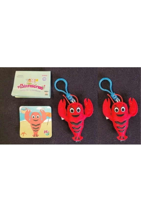2 Flairfriends Keychain Party Favors Collectable Flairworld Friends Lobster 15B