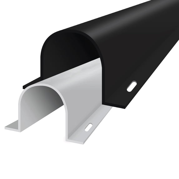 2" Flanged U Channel Wire Guard Surface Cable Raceways - 60" Stick Length - 10 Sticks - Black