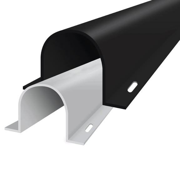2" Flanged U Channel Wire Guard Surface Cable Raceways - 60" Stick Length - 5 Sticks - Black