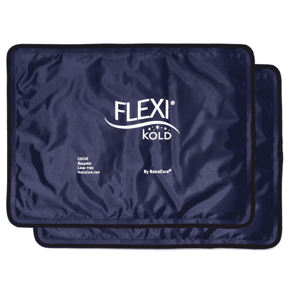 FlexiKold Gel Ice Packs (Large 10.5” x 14.5”) – 2 Pack Reusable Cold Therapy Packs for Injuries, Back, Shoulder & Knee Pain Relief by NatraCure