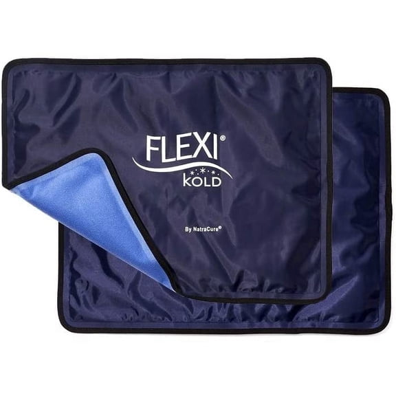 FlexiKold Gel Ice Packs with Adjustable Straps (Large 10.5” x 14.5”) – 2 Pack Reusable Cold Therapy Wrap for Back, Shoulder, Knee & Injury Relief by NatraCure