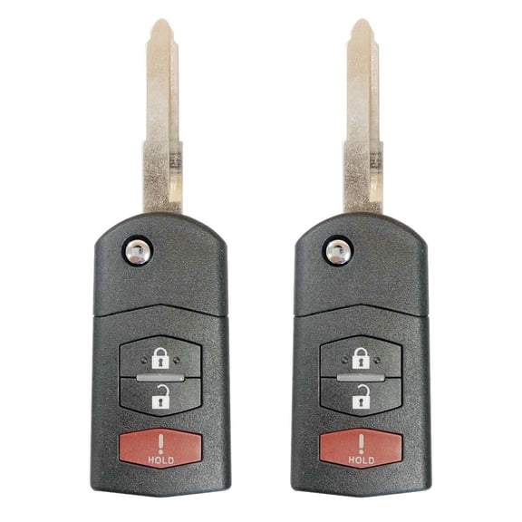 2 Flip Key Fob Remote fits Mazda 6 2005 2006 2007 2008 3 BUTTON KPU41788 315MHZ 4D63-80 chip