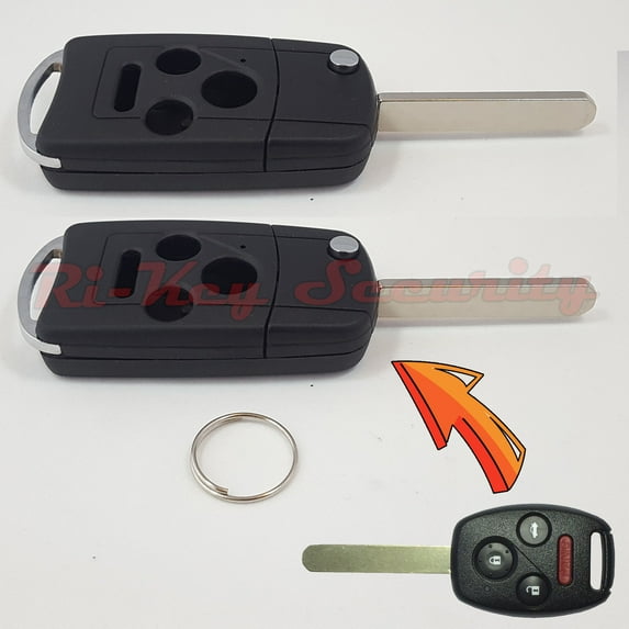2 Flip Key Modified Case Shell For Honda Remote Key 4 Buttons Accord Civic CRV