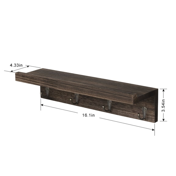 2 Floating Wooden Wall Mount Shelves Display Unit Shelf Set Storage Display