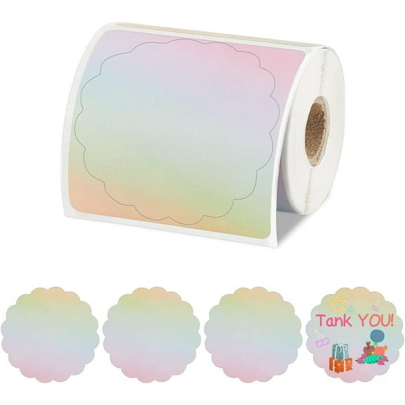 2" Flower Thermal Sticker Labels Self-Adhesive Flower Direct Thermal Labels Roll Sticker Labels Waterproof Sticker Label Maker