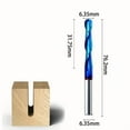 thumbnail image 1 of 2-Flute Tapered Ball Nose End Mills Carbide Cutter Wood Router bit 6.35mm shank, 1 of 7