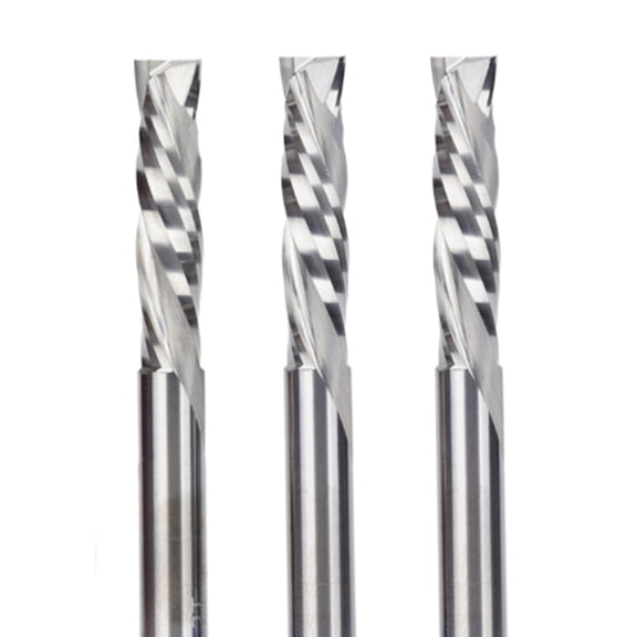 2 Flutes Compression End Mill Solid Carbide Cutter for Melamine Double Veneer Board & Hard Wood,3 * End Mill,Silver