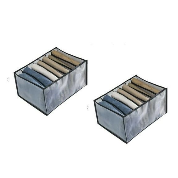 2 Foldable Drawer Organizer Closet Storage Box Clothes Jeans T-Shirt Separation