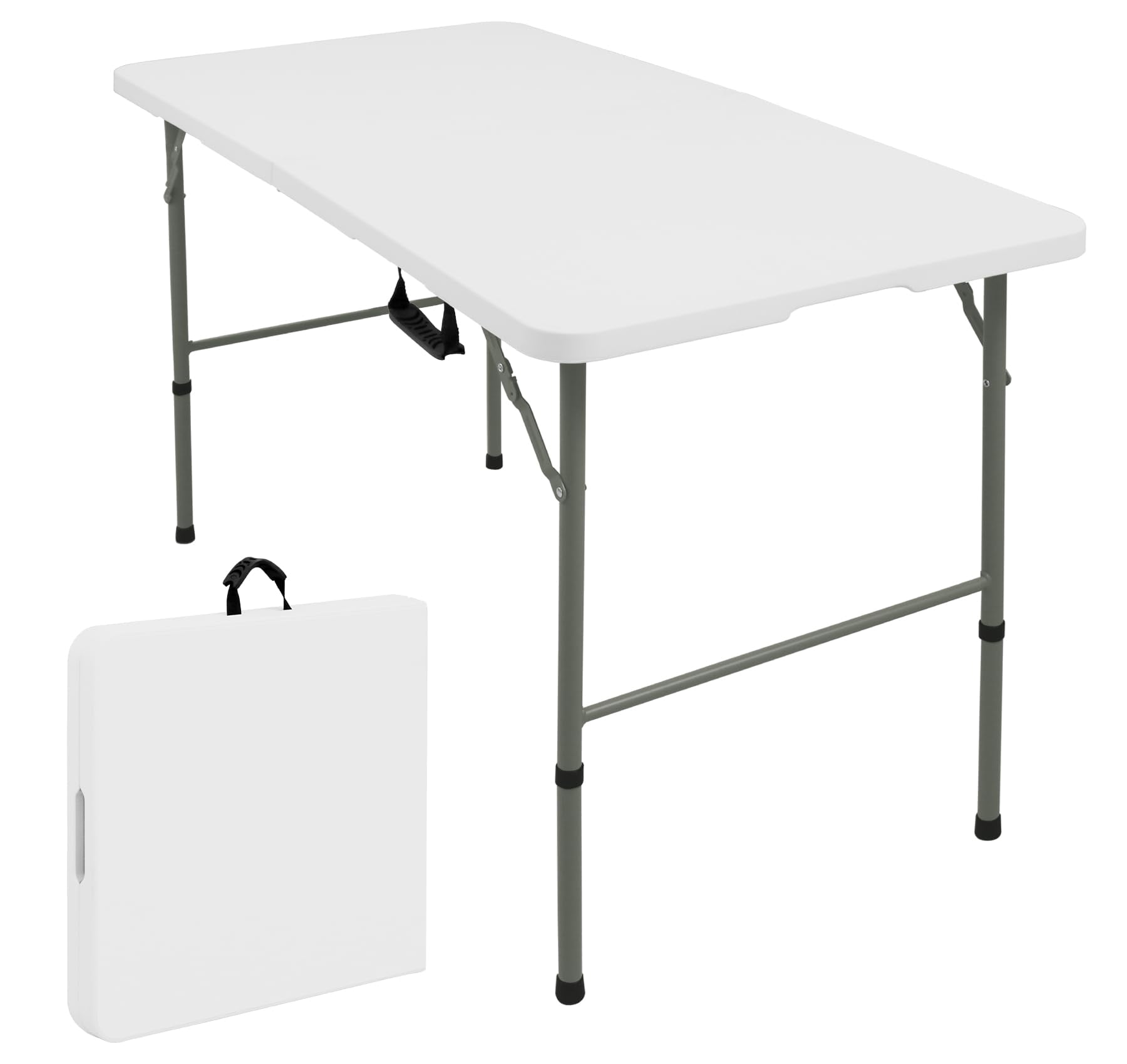 2 Folding Tables with Carrying Handle Lightweight Rectangular Portable ...