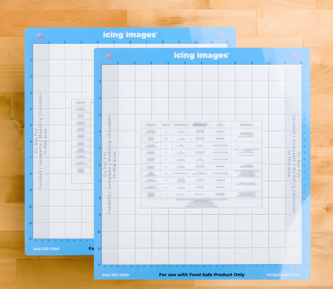 2 Food Safe Mats for Edible Electronic Cutting - 12" x 12" - Double Sided - Icing Images® Genuine
